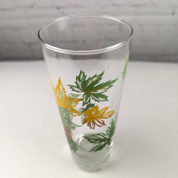 Vintage 50s Maple Leaves Highball Glass - Picture 4 of 9